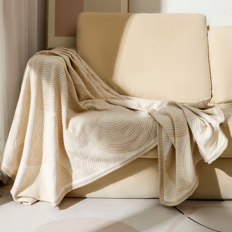 Home Textiles Luxury - Luxury Circular Arc Printed Thread Blanket