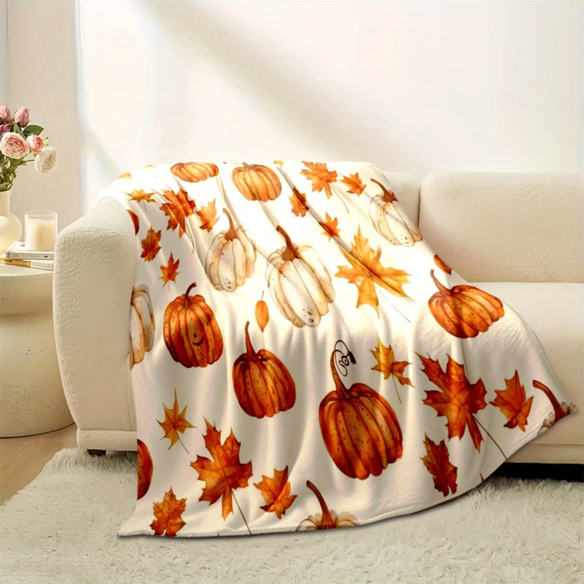 Home Textiles Turkey - Thanksgiving Throw Blanket – Cozy Pumpkin,