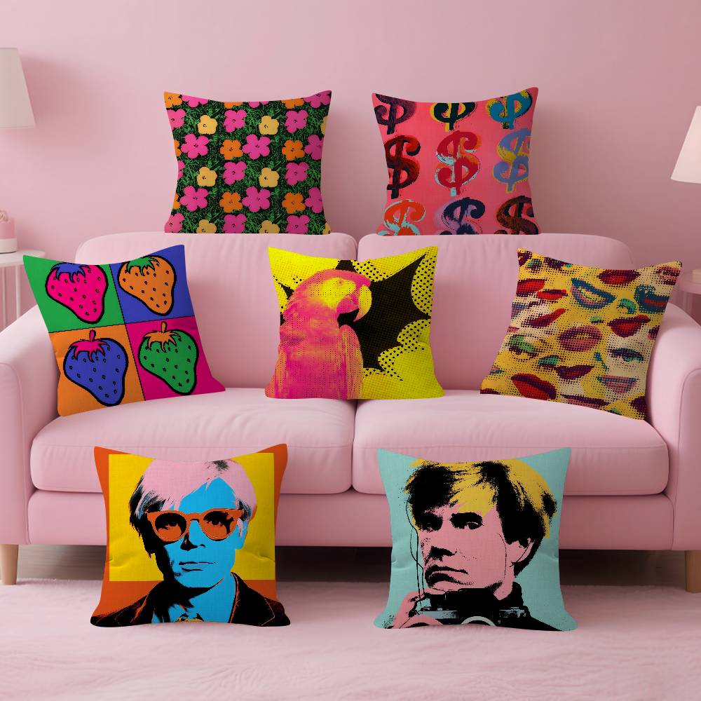 Home Art Textiles - A-Andy W-Warhol Art Cushion Cover Car