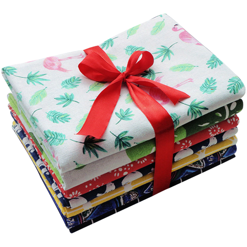 Hot Home Of Textiles - Flamingo Printed Cotton Linen Fabric for