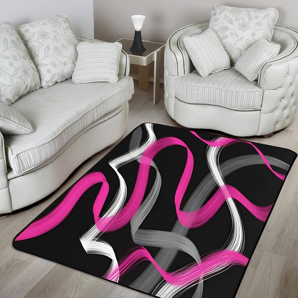 Hot Home Of Textiles - Hot Pink and Gray Black Geometric