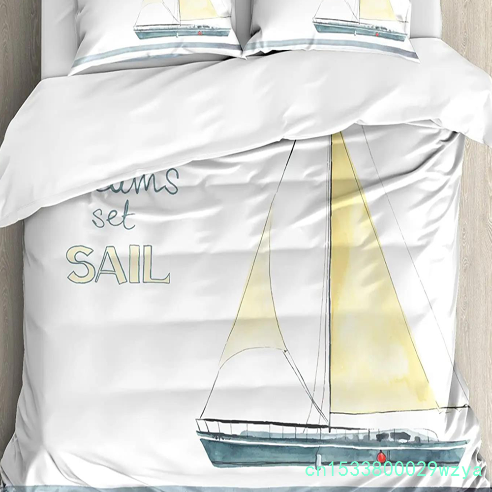 Home Art Textiles - Nautical Anchor Ship Lighthouse Whale Art