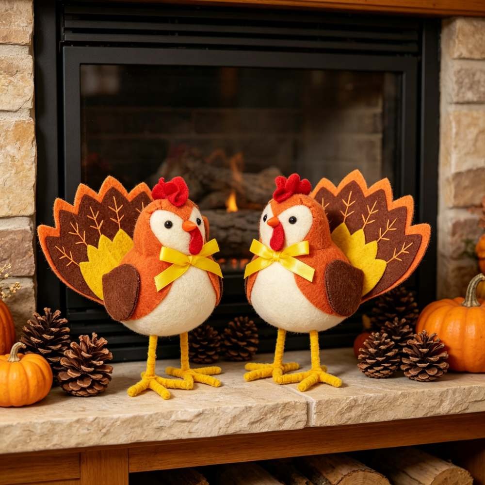 Home Textiles Turkey - Thanksgiving Turkey Figurines ,Bird Decor, Fall