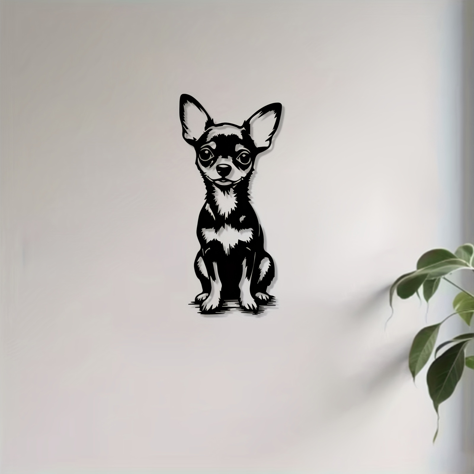 Home Textiles Products - Mordern Metal Wall Art Cute Chihuahua