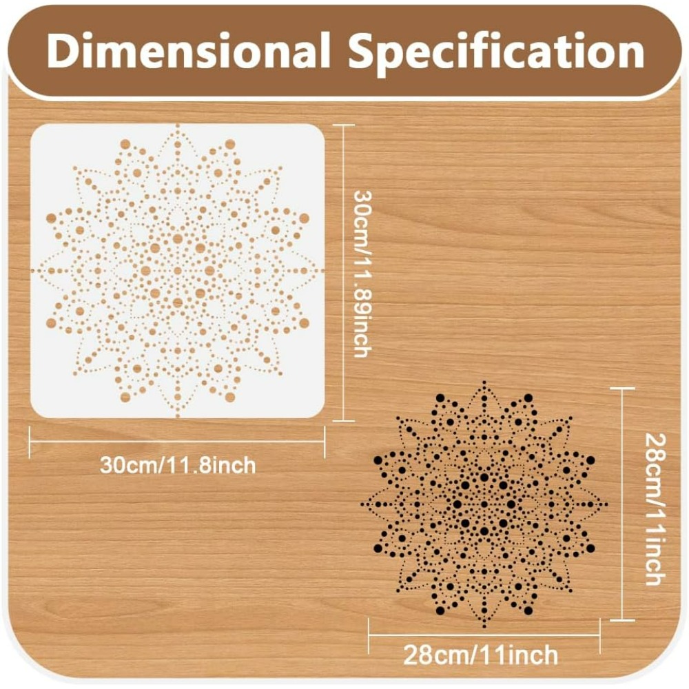 Dot Mandala Stencil Template 1 - Home Textiles Products 评论和价格