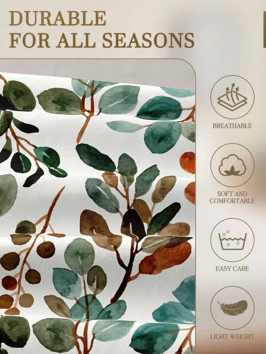 Floral Leaf Printed Fitted She - Fitted Sheet Deep 评论和价格