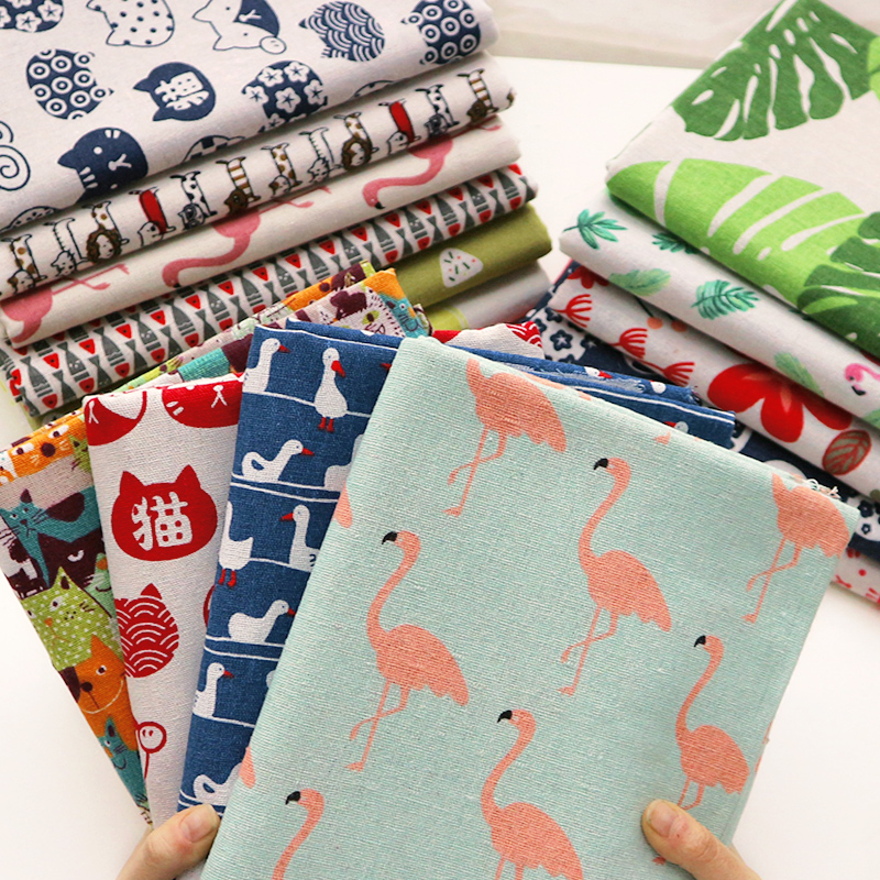 Flamingo Printed Cotton Linen  - Hot Home Of Textiles 评论和价格
