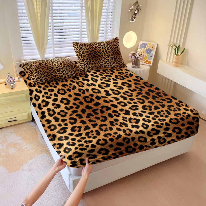 3Pcs Fitted Sheet Set,Retro Le - Fitted Sheet Deep 评论和价格