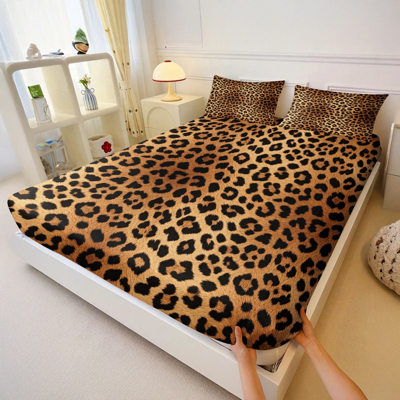 3Pcs Fitted Sheet Set,Retro Le - Fitted Sheet Deep 评论和价格