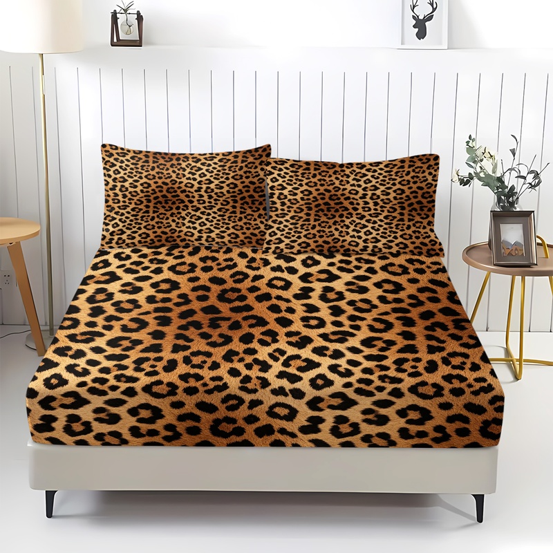 3Pcs Fitted Sheet Set,Retro Le - Fitted Sheet Deep 评论和价格