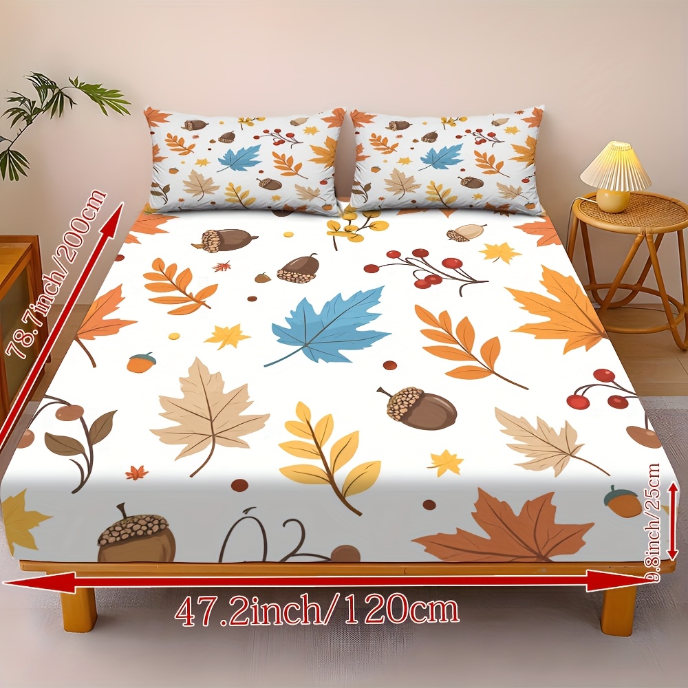 Autumn Leaves and Chestnut Bed - Fitted Sheet Deep 评论和价格