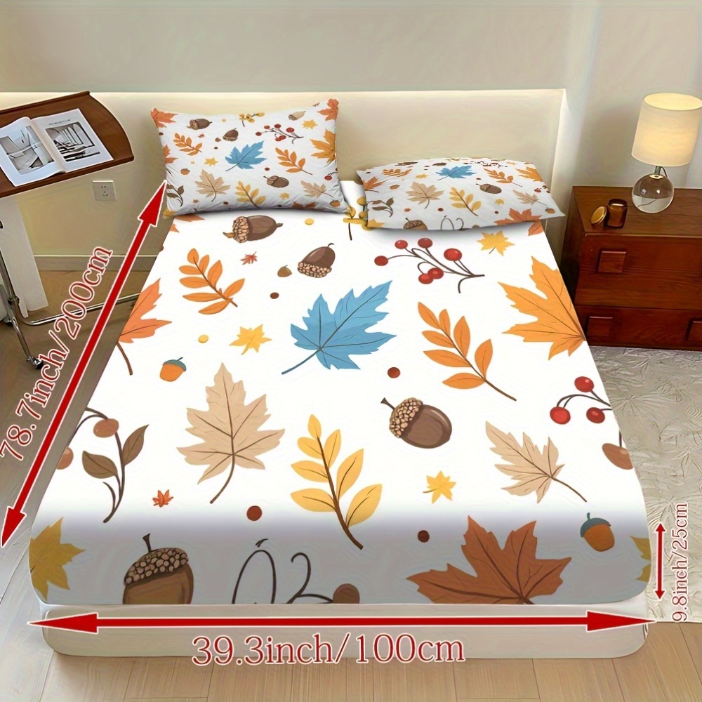 Autumn Leaves and Chestnut Bed - Fitted Sheet Deep 评论和价格