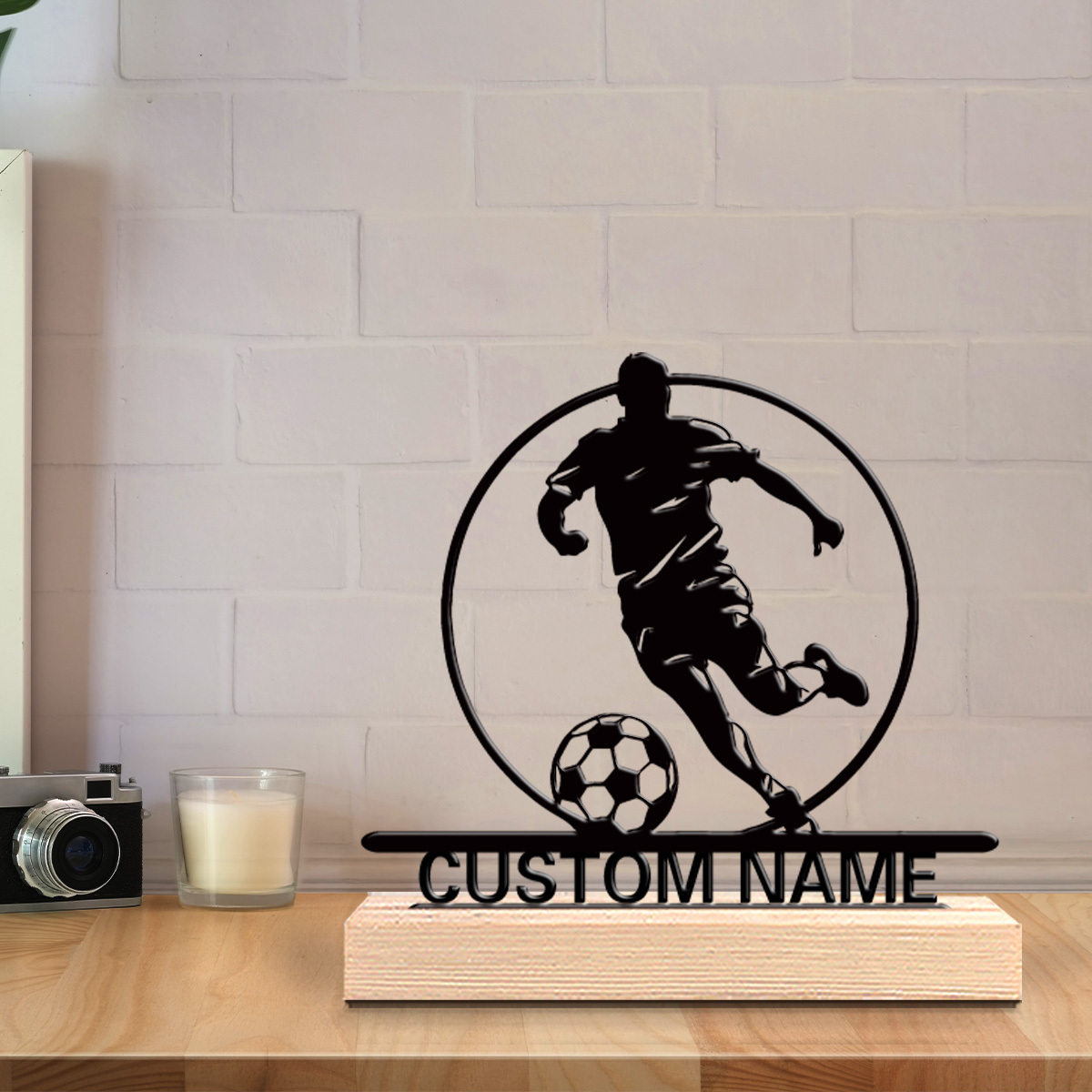 Custom Soccer Player Metal Sta - Home Textiles Products 评论和价格