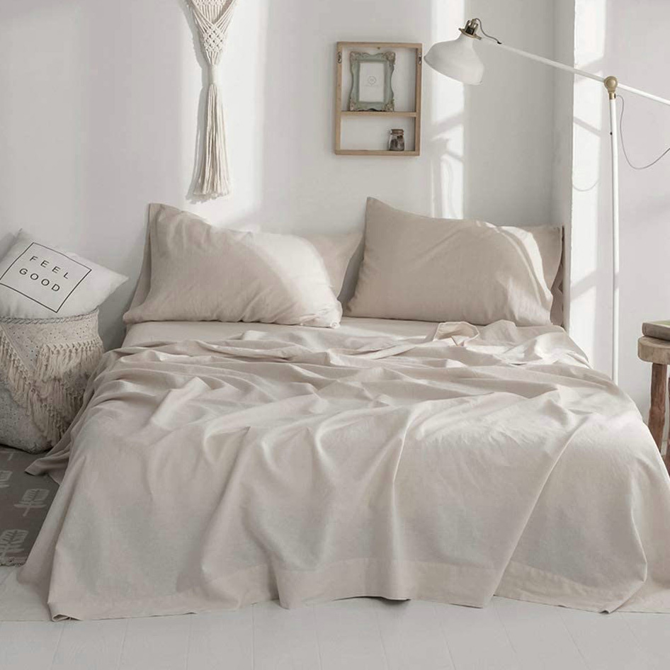 100% Linen Soft Bed Sheets, Qu - Fitted Sheet Deep 评论和价格