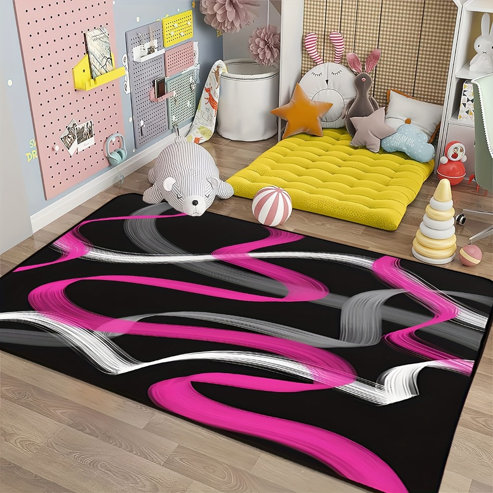 Hot Pink and Gray Black Geomet - Hot Home Of Textiles 评论和价格