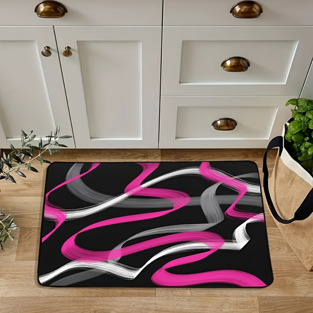 Hot Pink and Gray Black Geomet - Hot Home Of Textiles 评论和价格