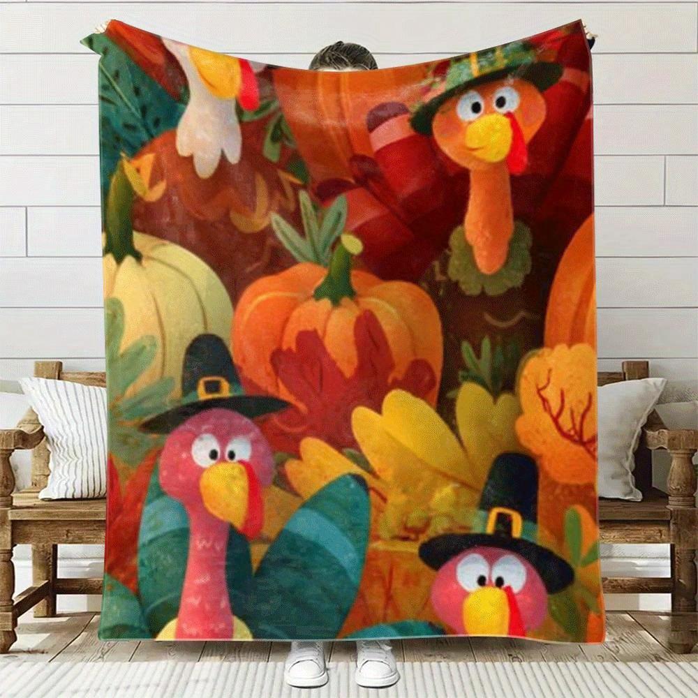 Cartoon turkey and pumpkin pat - Home Textiles Turkey 评论和价格