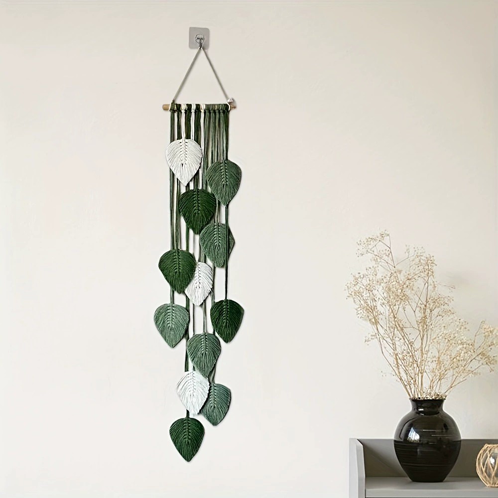 Handwoven Leaf Wall Hanging Ta - Home Art Textiles 评论和价格