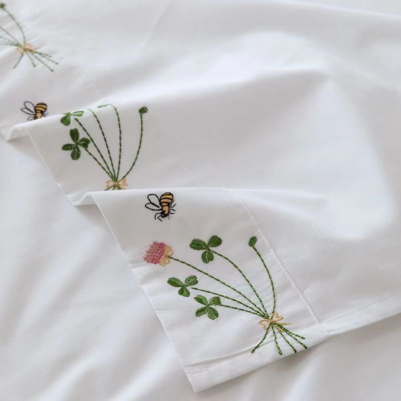 Pure White Bedding Sheet Flora - Home Textiles Luxury 评论和价格
