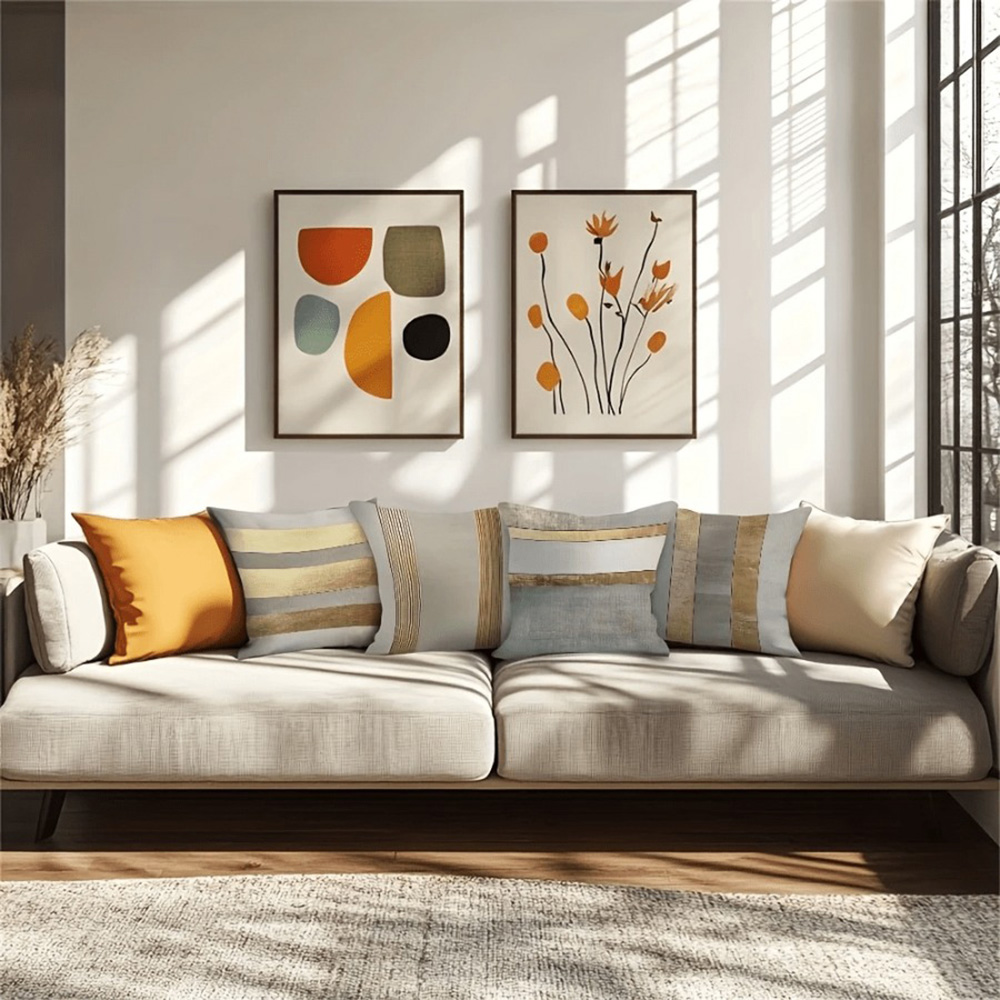 Glamorous Gold and Neutral Str - Home Textiles Luxury 评论和价格