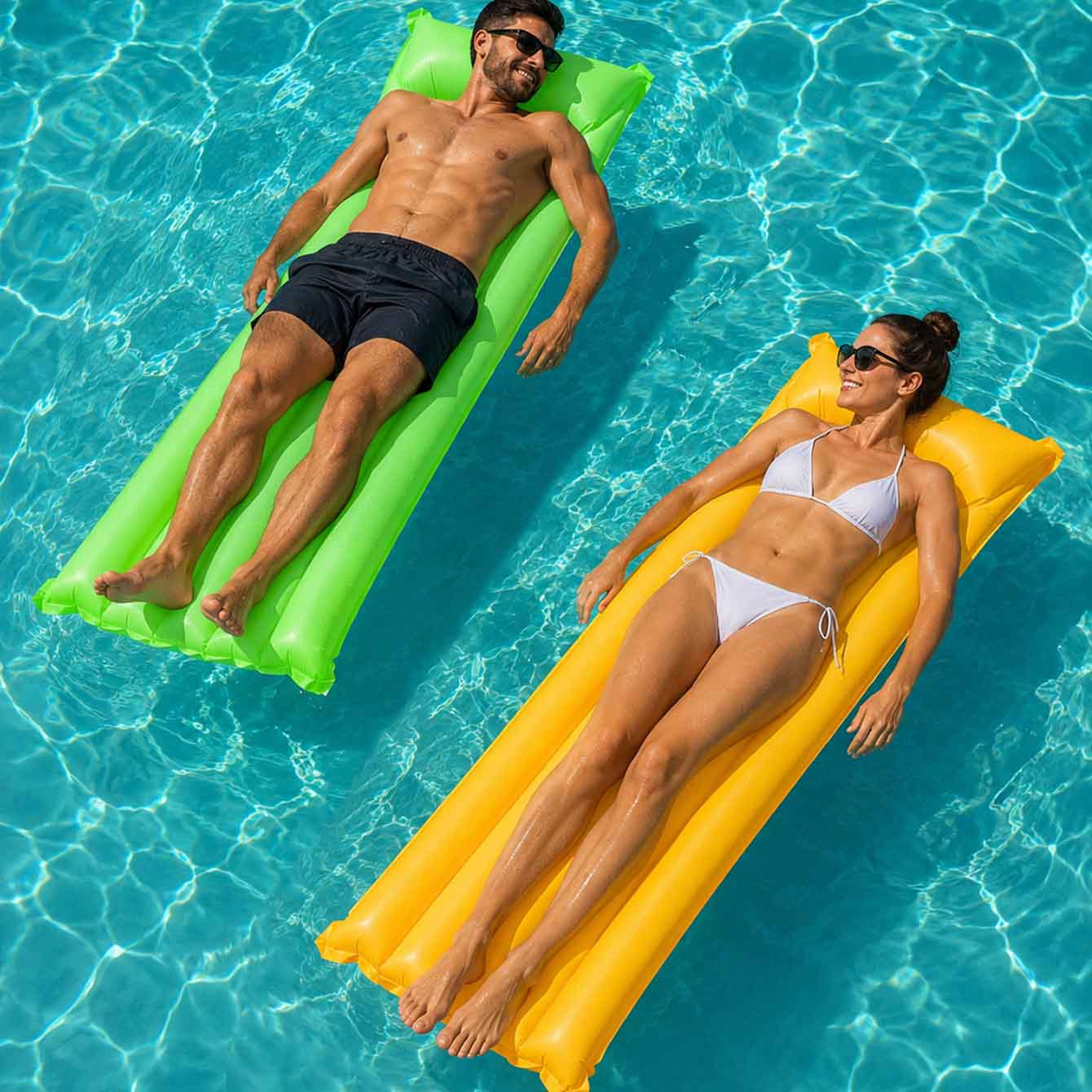 1PC Pool Float Bed Inflatable  - Fitted Sheet Deep 评论和价格