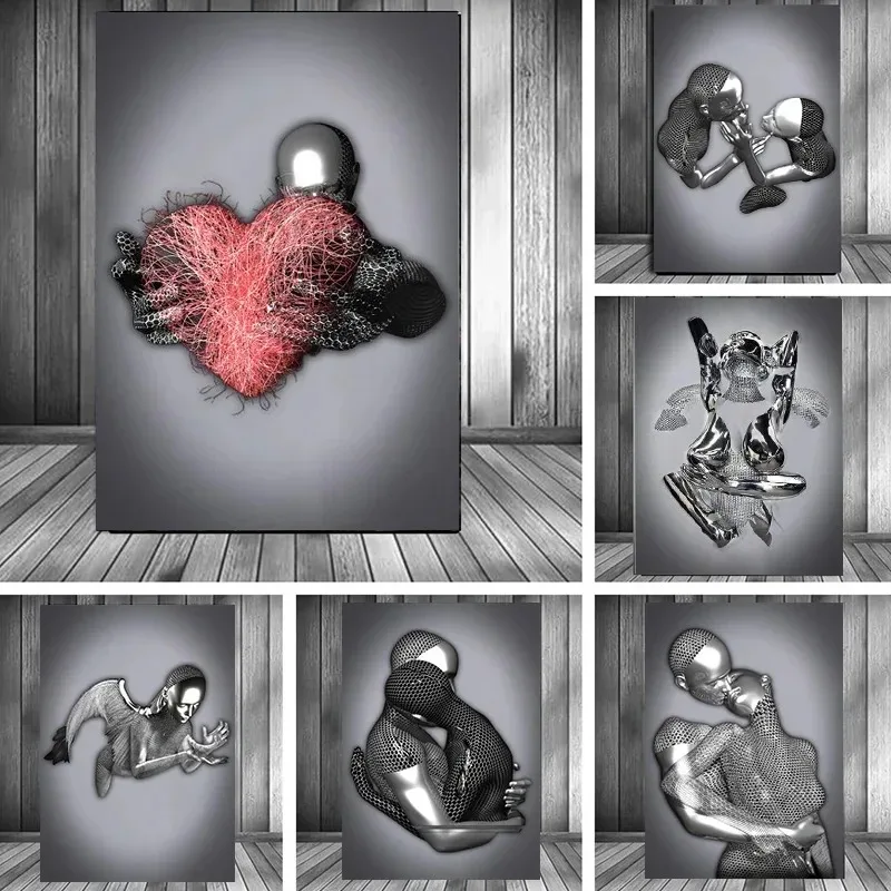 Metal Figure Statue Art Canvas - Home Textiles Products 评论和价格